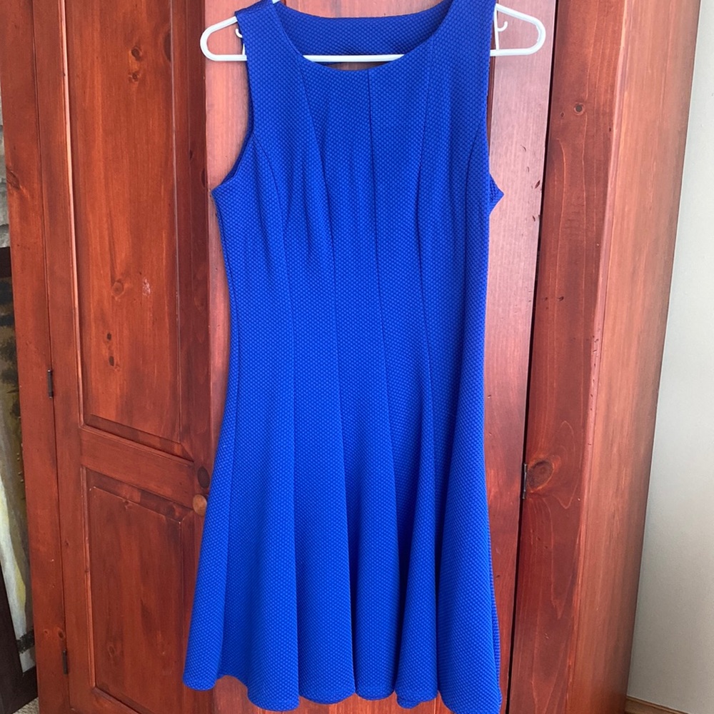 Royal blue color dress by Julian Taylor, size 8.  Barely worn.  100% polyester